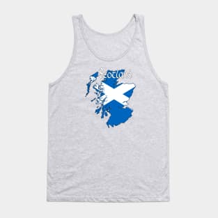 Map of Scotland with Scottish Flag Tank Top